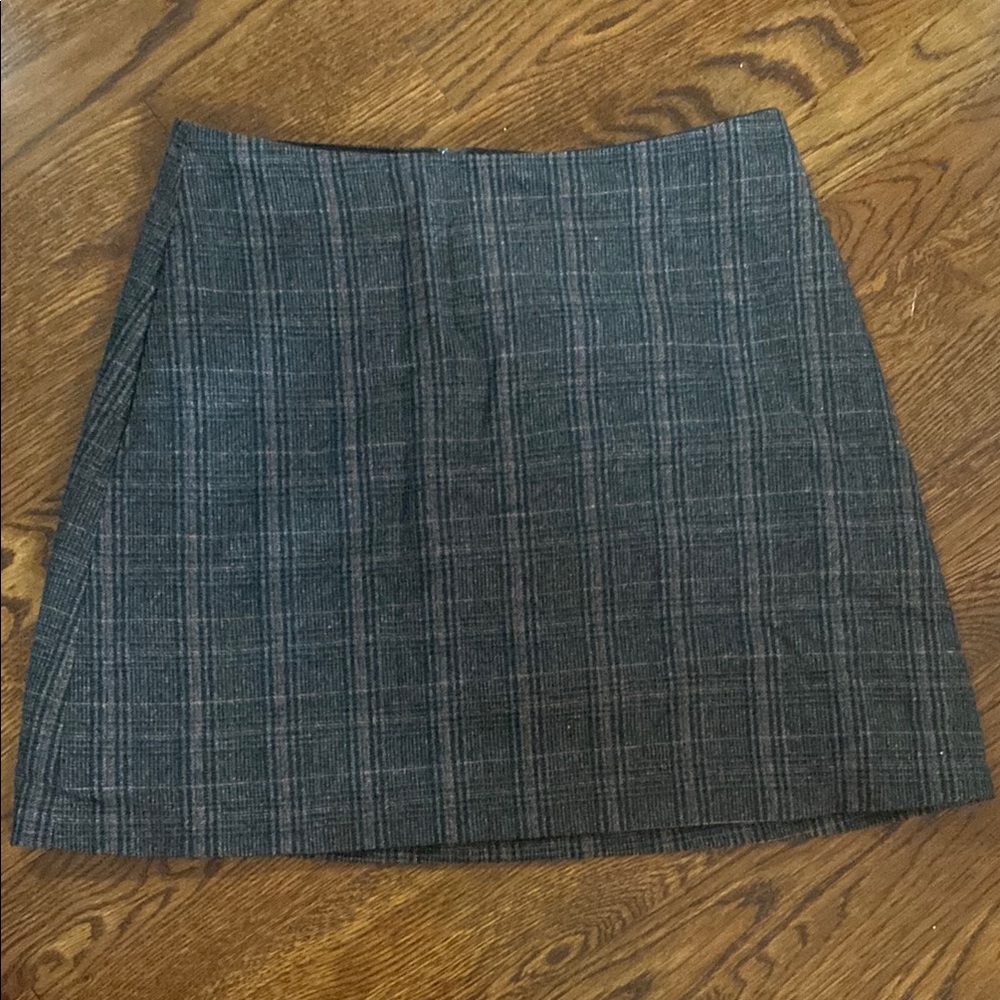 Wilfred Gray Plaid Mini Skirt